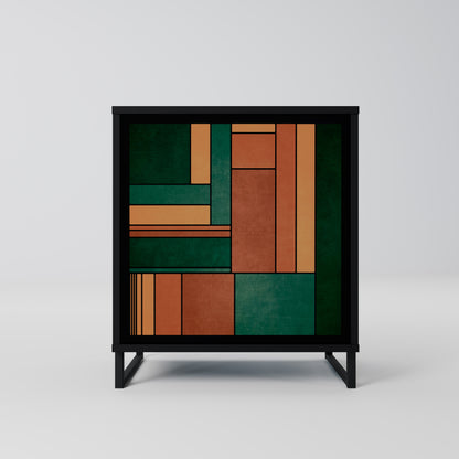 Credenza EARTHY FIGURES a 1 anta con finitura nera