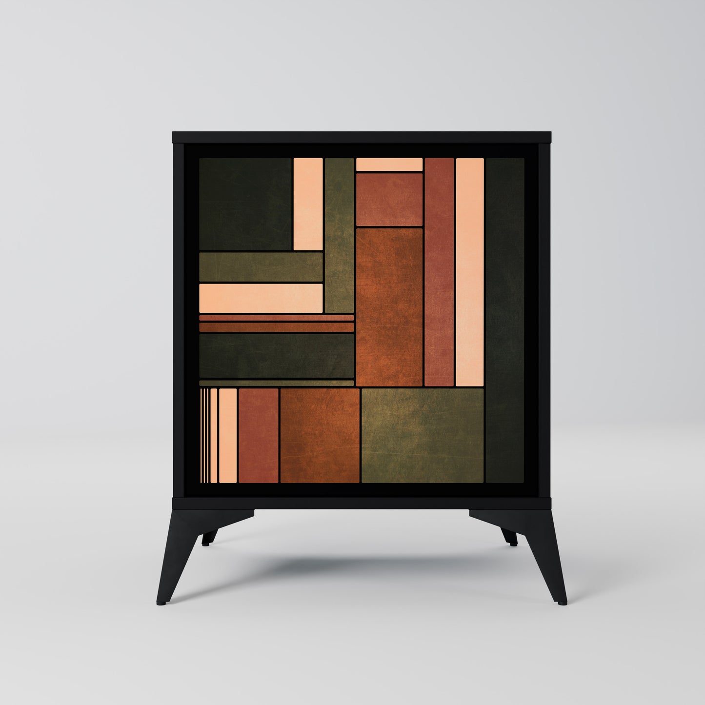 FIGURES OF NATURE Credenza a 1 anta con finitura nera