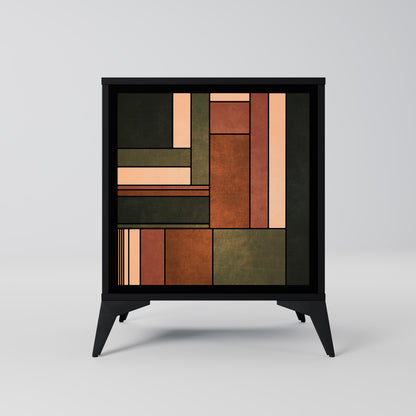 FIGURES OF NATURE Credenza a 1 anta con finitura nera