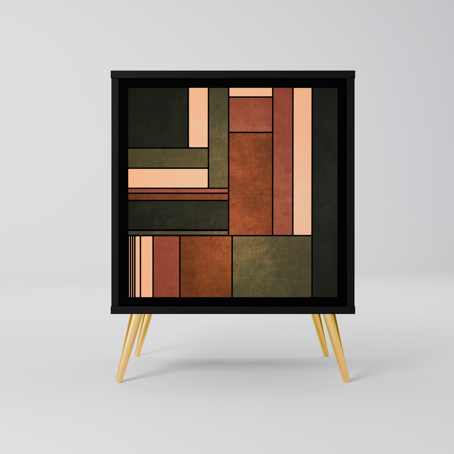 FIGURES OF NATURE Credenza a 1 anta con finitura nera