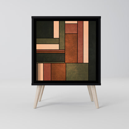 FIGURES OF NATURE Credenza a 1 anta con finitura nera