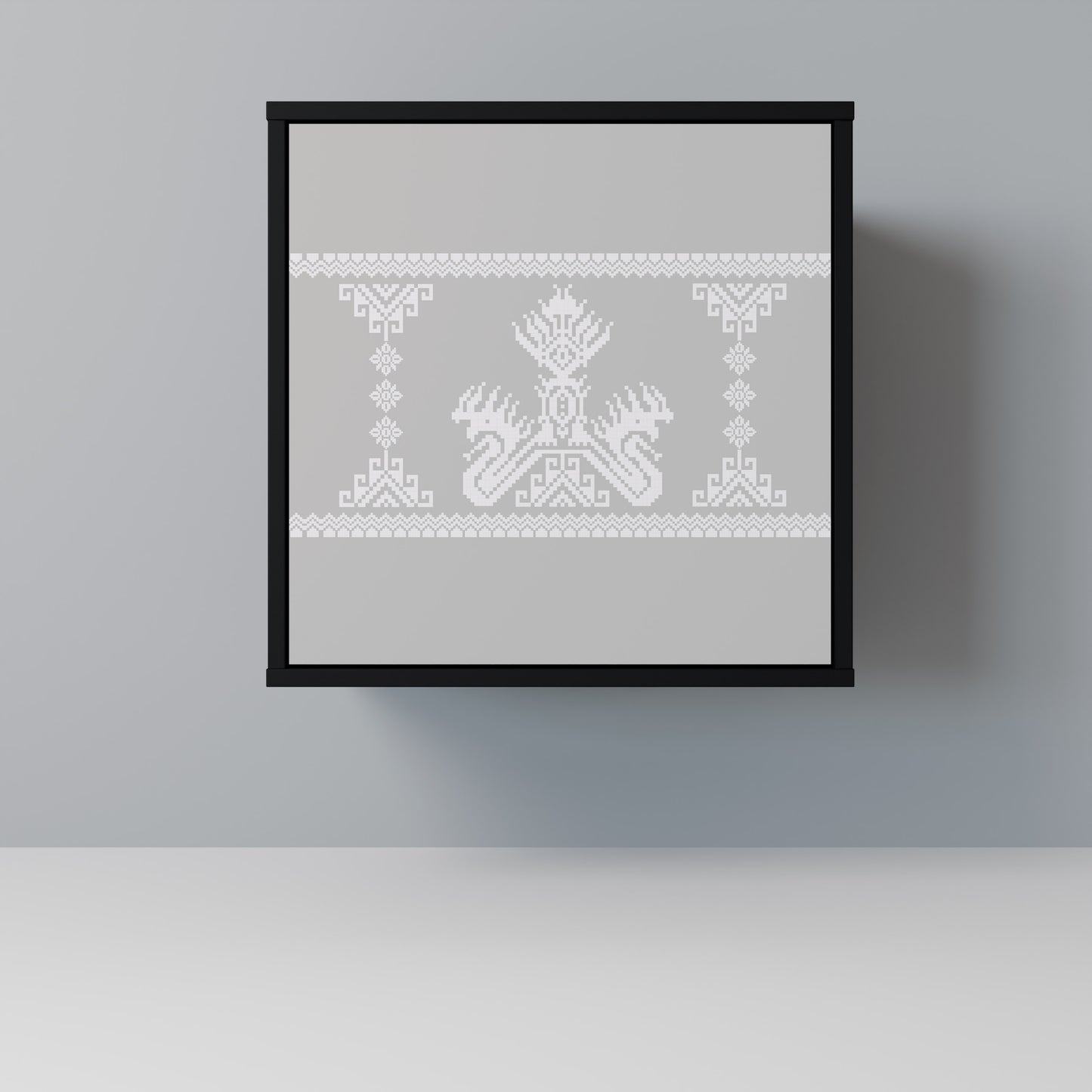 Credenza THAI GRAY a 1 anta con finitura nera