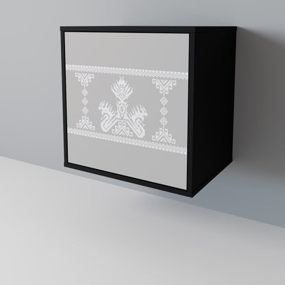 Credenza THAI GRAY a 1 anta con finitura nera