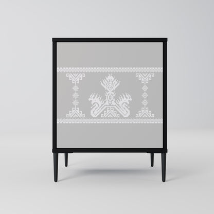 Credenza THAI GRAY a 1 anta con finitura nera