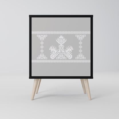 Credenza THAI GRAY a 1 anta con finitura nera