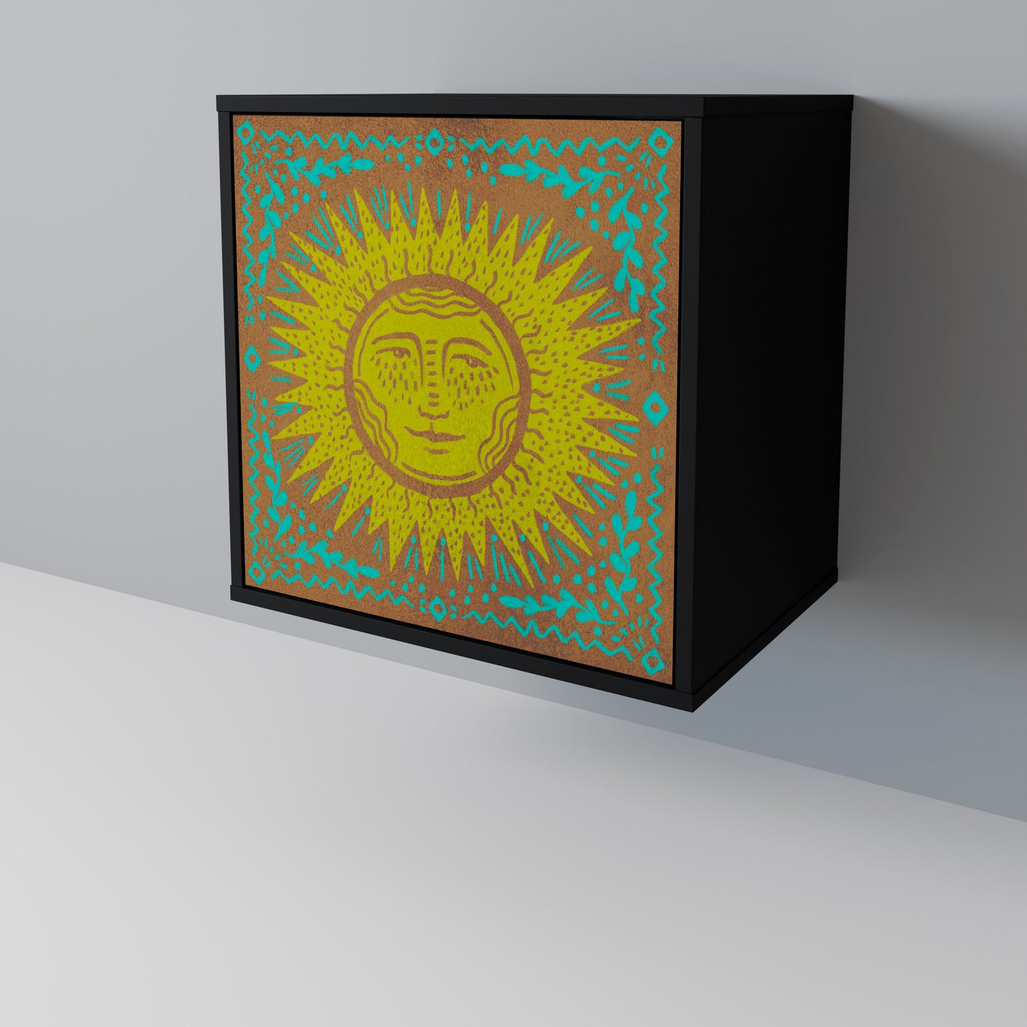 Credenza SUNSHINE EULOGY a 1 anta con finitura nera