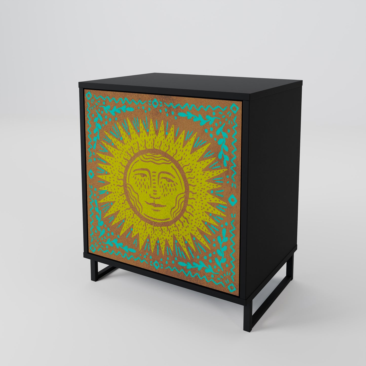Credenza SUNSHINE EULOGY a 1 anta con finitura nera
