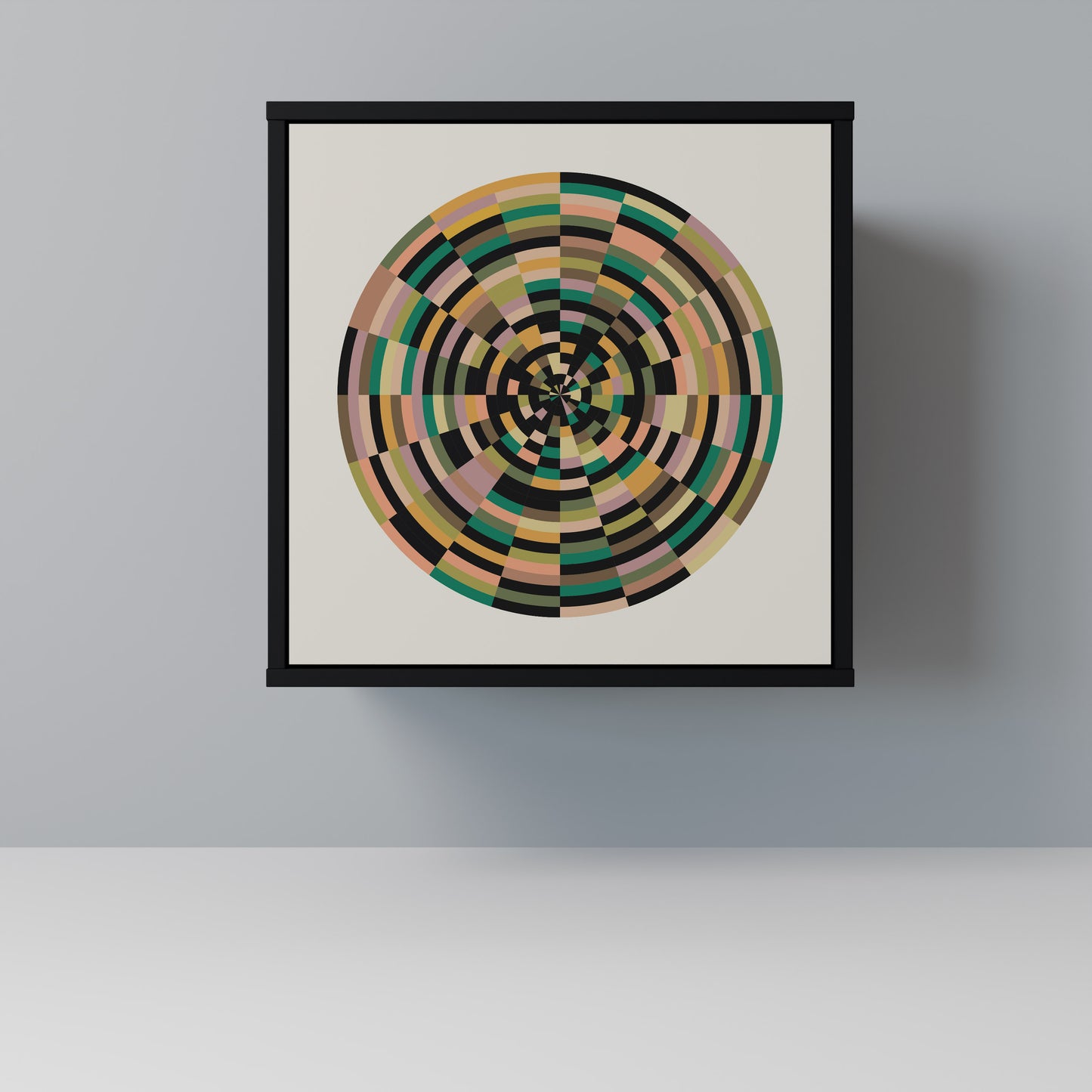 GREEN CIRCLES 1-Door Sideboard in Black Finish