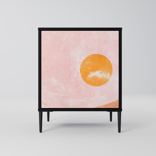 Credenza LUMINOUS SUNLIGHT a 1 anta con finitura nera