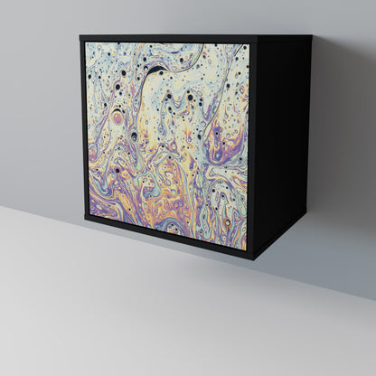 MOSAIC OF COLORS 1-Door Sideboard in Black Finish