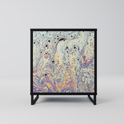 MOSAIC OF COLORS 1-Door Sideboard in Black Finish