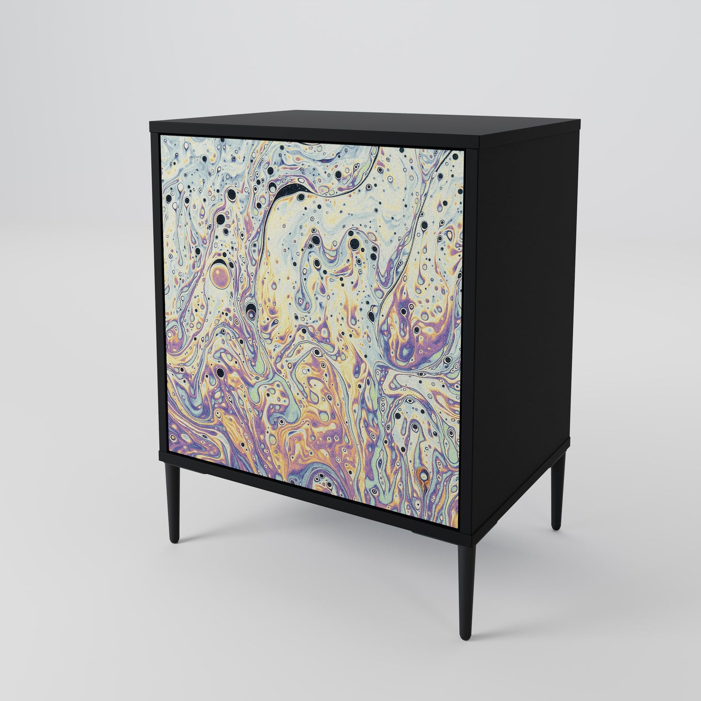MOSAIC OF COLORS 1-Door Sideboard in Black Finish