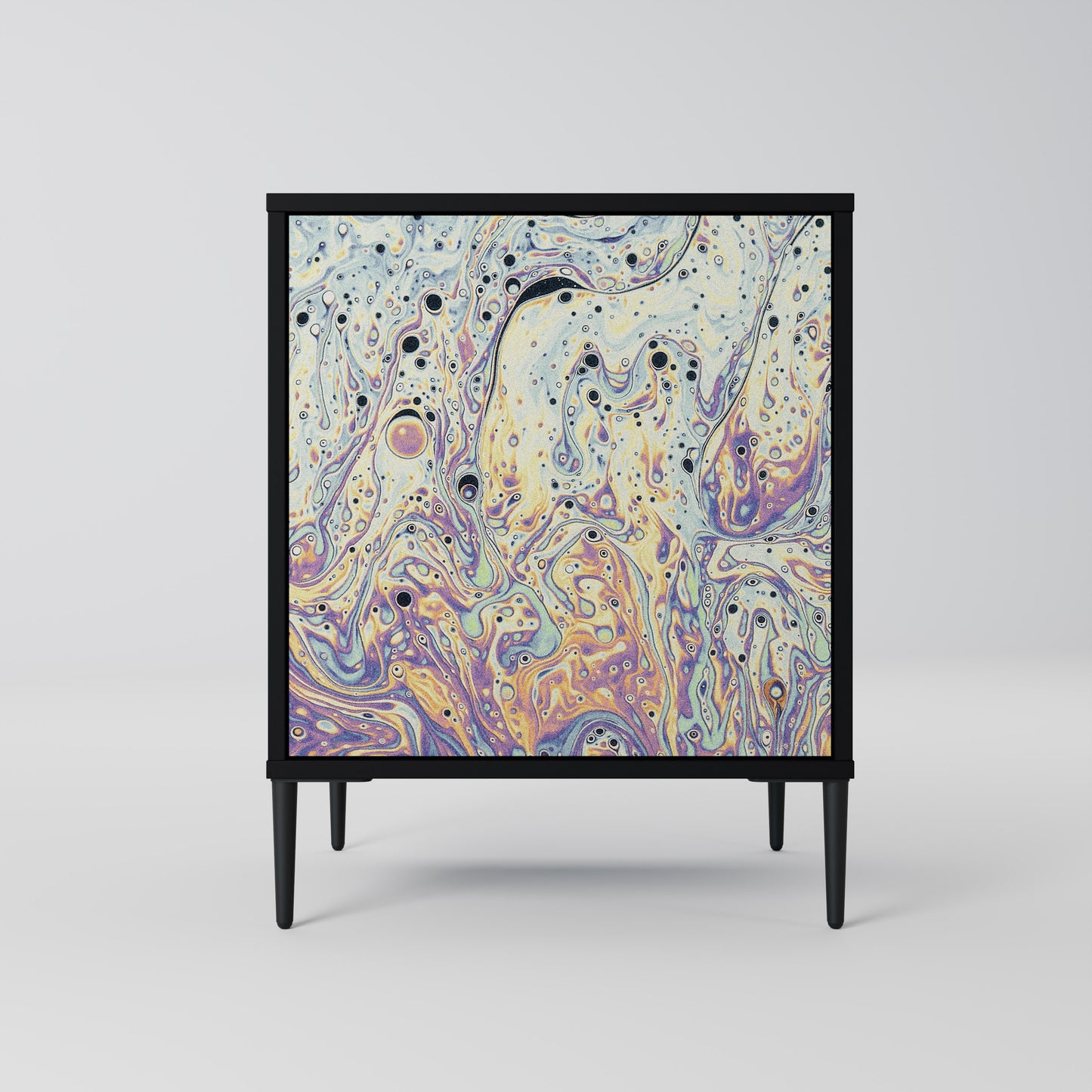 MOSAIC OF COLORS 1-Door Sideboard in Black Finish