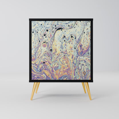 MOSAIC OF COLORS 1-Door Sideboard in Black Finish