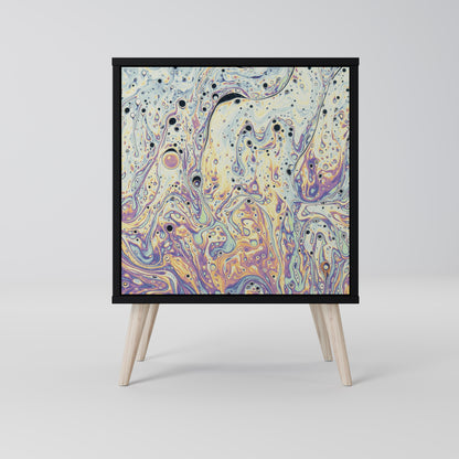 MOSAIC OF COLORS 1-Door Sideboard in Black Finish