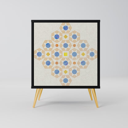 PATTERNED PRISM 1-Door Sideboard in Black Finish