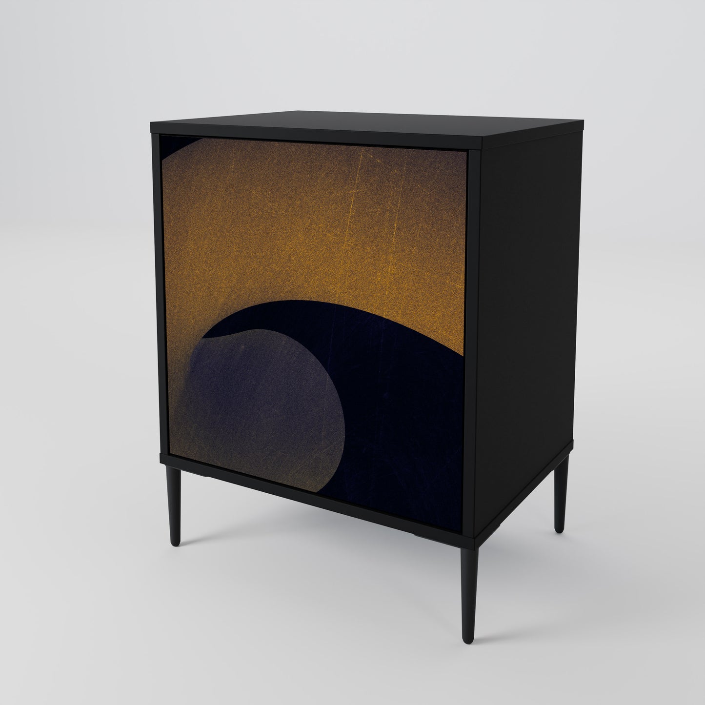 HOLLOW TIME 1-Door Sideboard in Black Finish