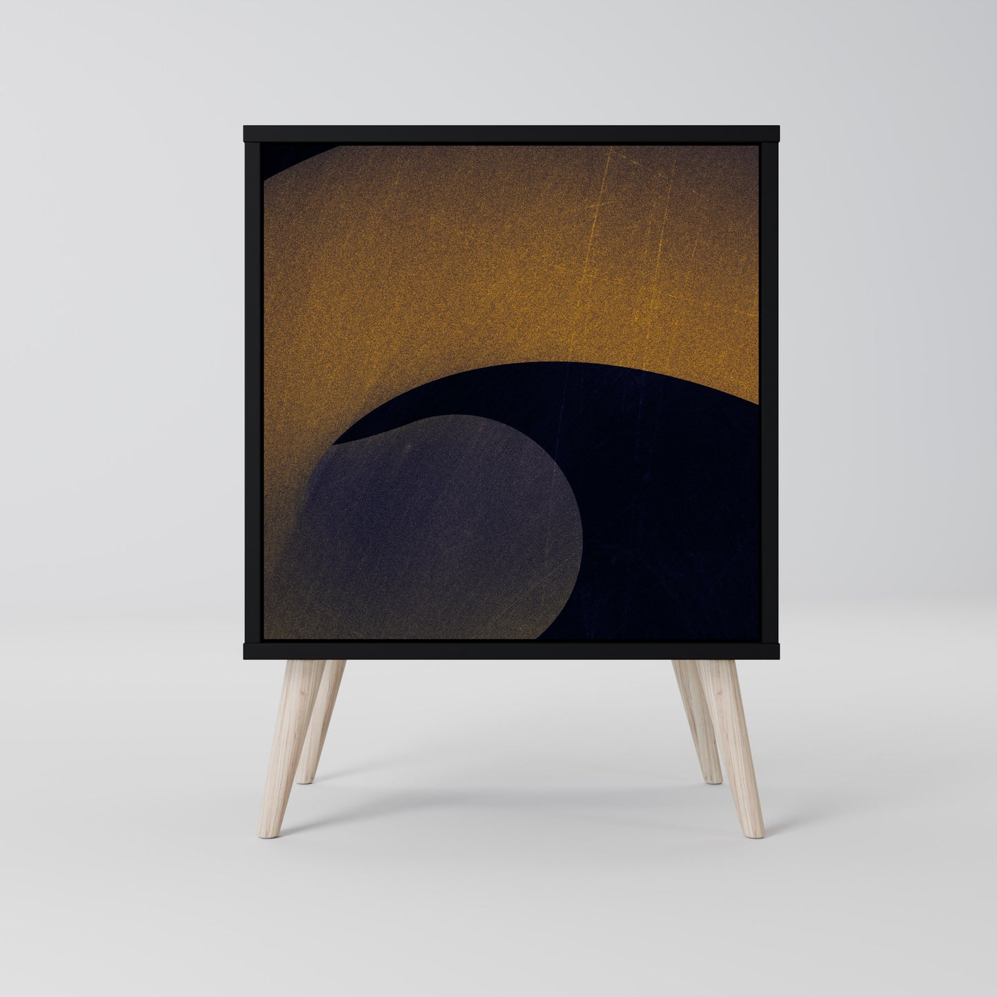 HOLLOW TIME 1-Door Sideboard in Black Finish