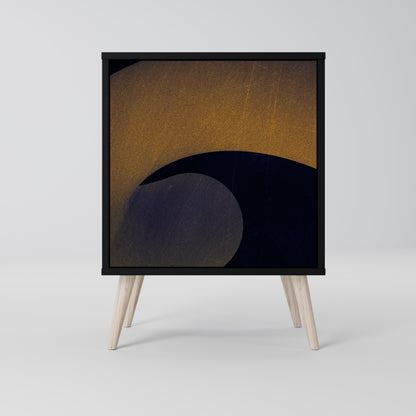 HOLLOW TIME 1-Door Sideboard in Black Finish