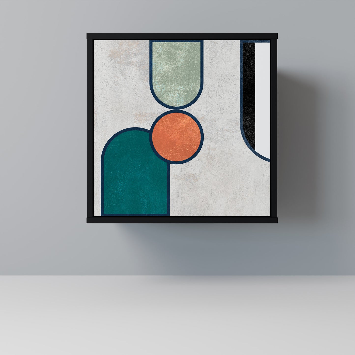 Credenza COOL STORY a 1 anta con finitura nera