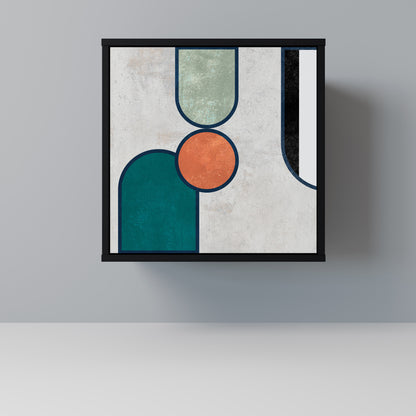 Credenza COOL STORY a 1 anta con finitura nera