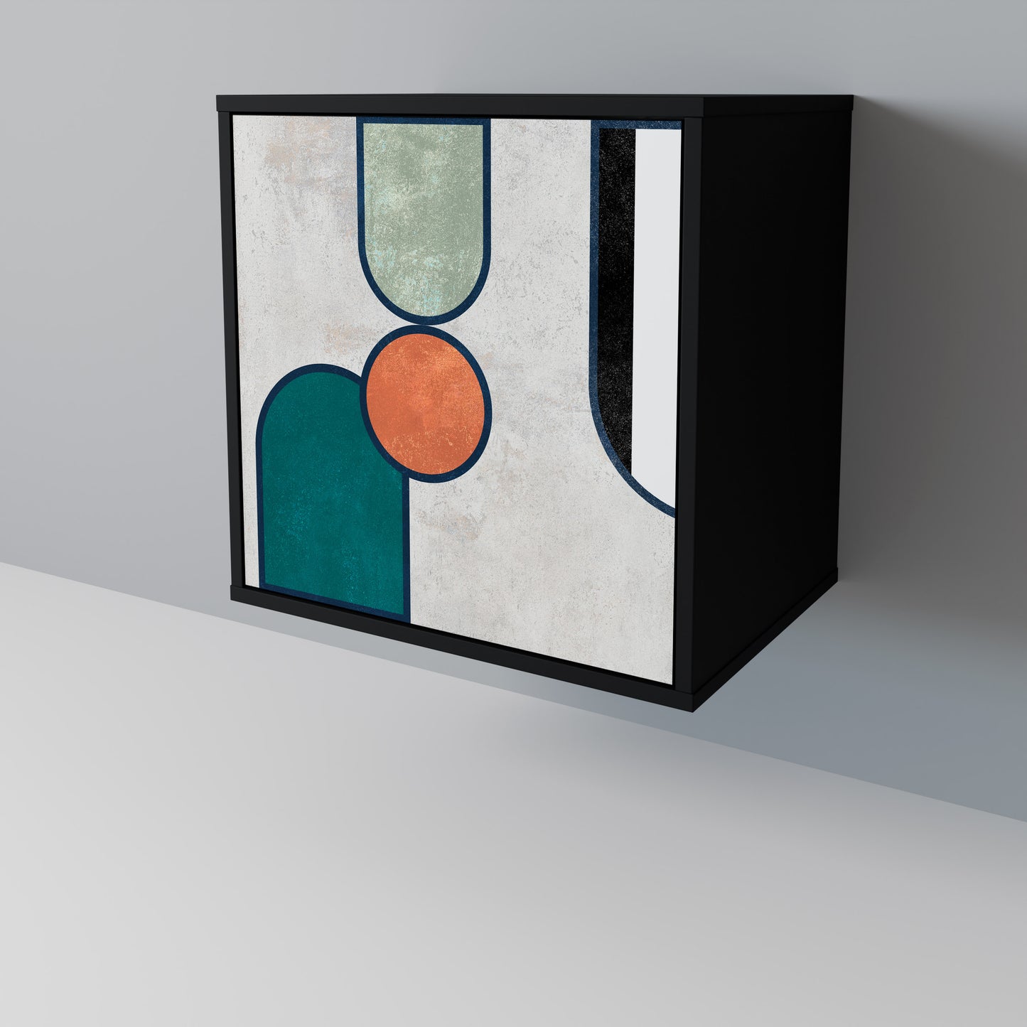 Credenza COOL STORY a 1 anta con finitura nera