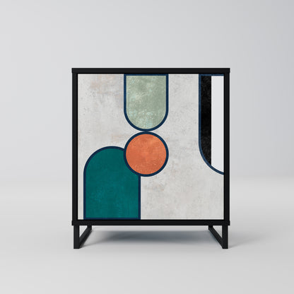 Credenza COOL STORY a 1 anta con finitura nera