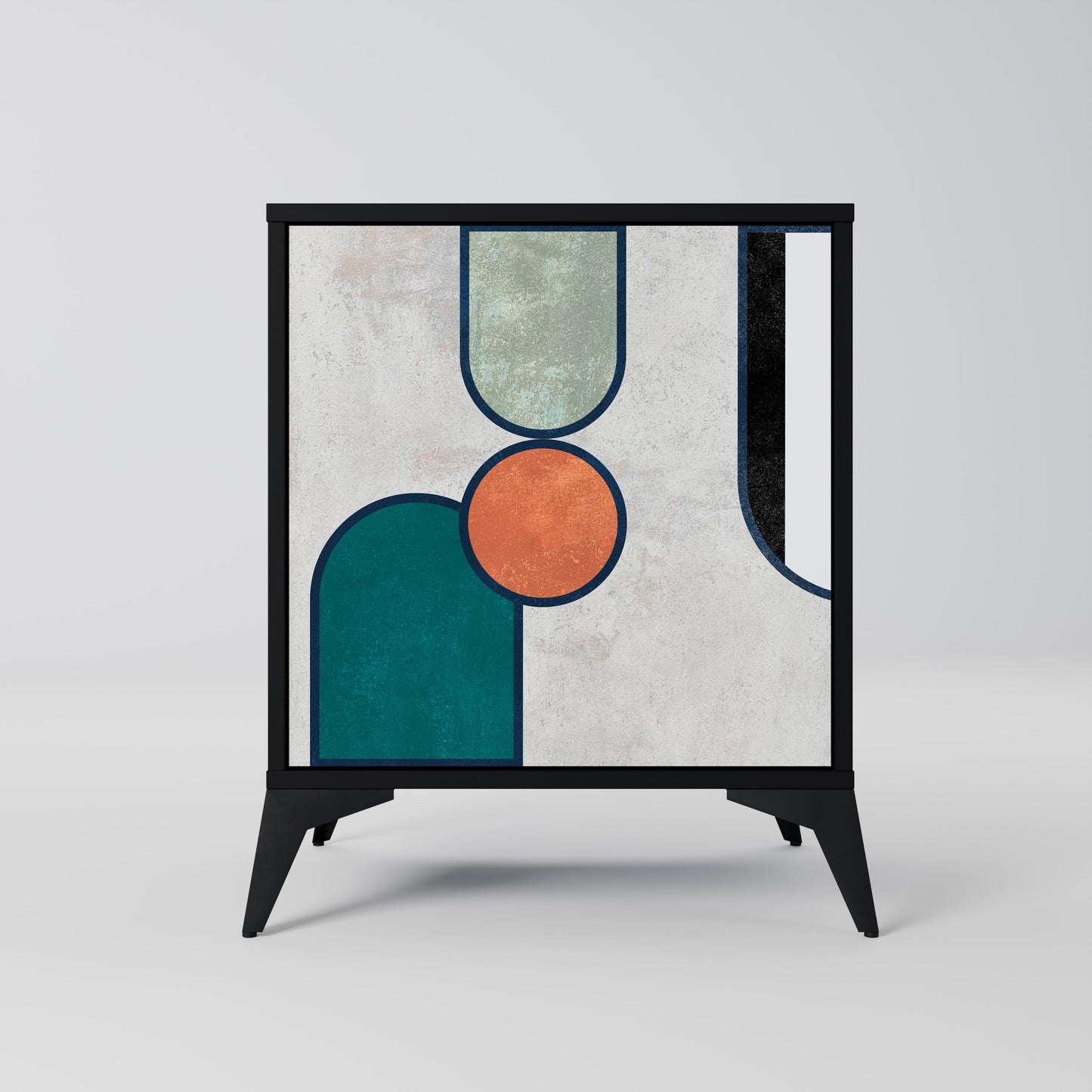 Credenza COOL STORY a 1 anta con finitura nera