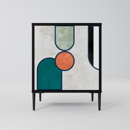 Credenza COOL STORY a 1 anta con finitura nera