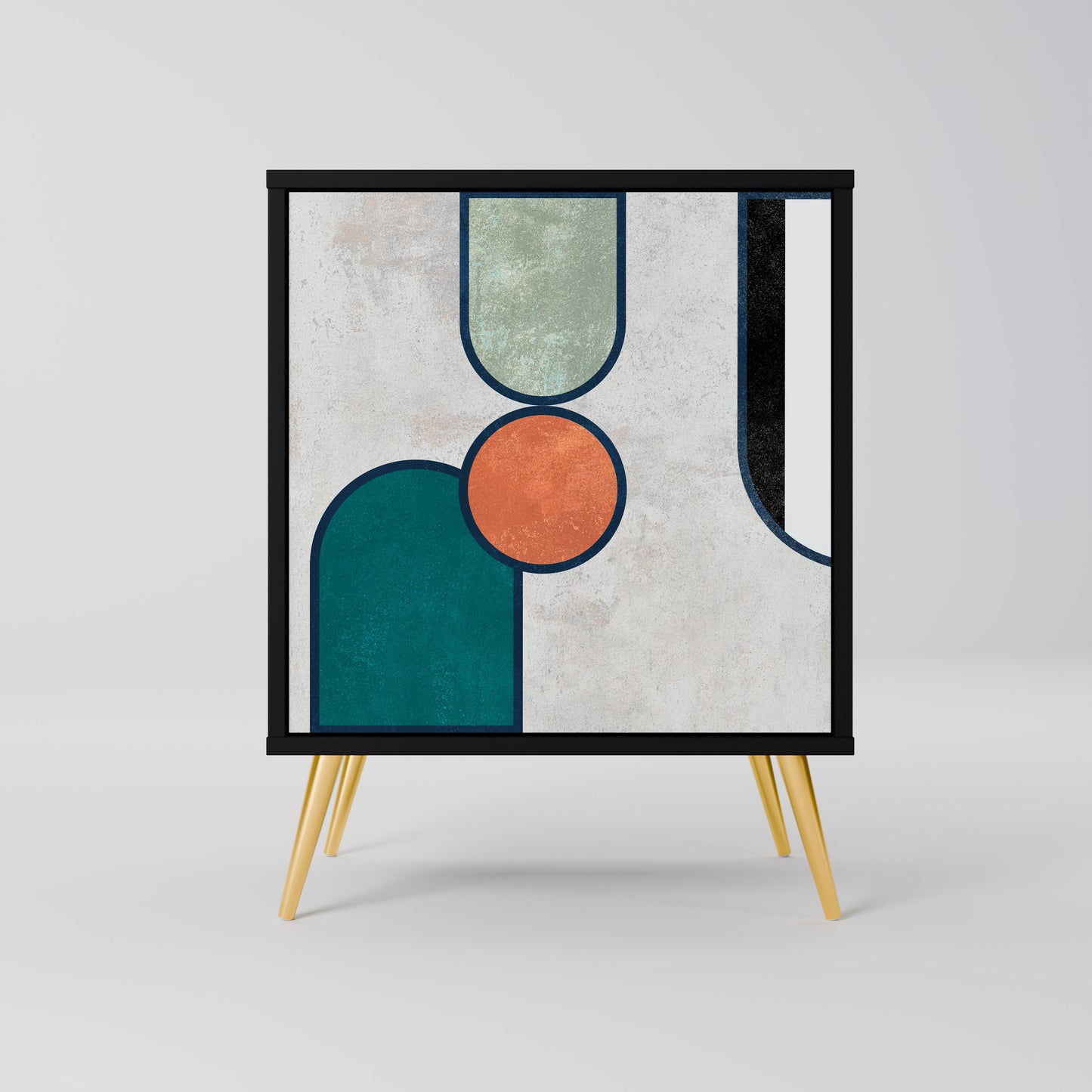 Credenza COOL STORY a 1 anta con finitura nera