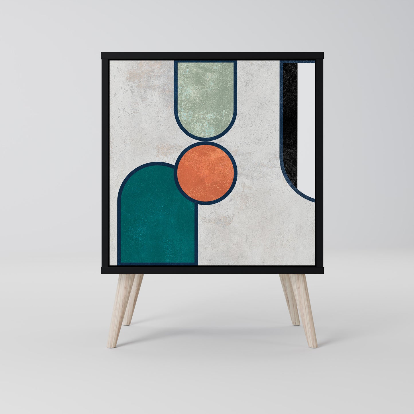 Credenza COOL STORY a 1 anta con finitura nera