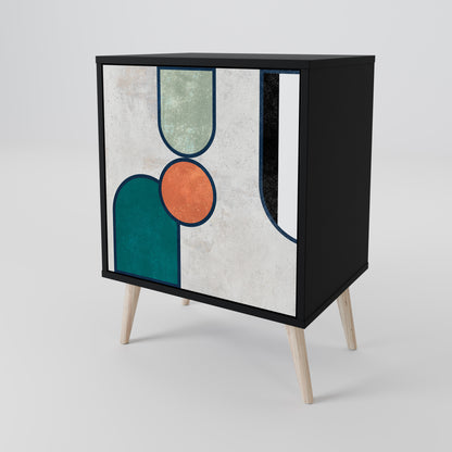 Credenza COOL STORY a 1 anta con finitura nera