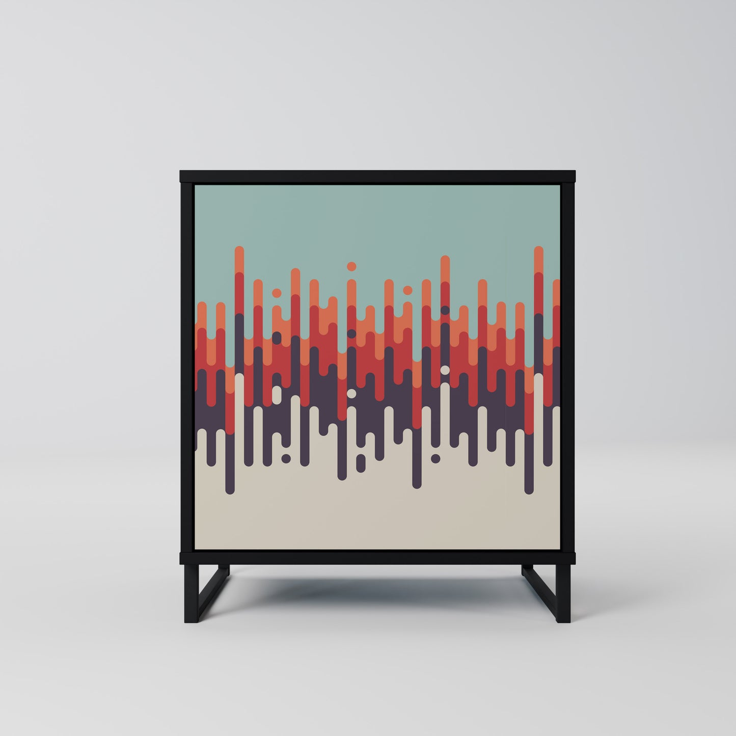 CHROMA CONTOURS 1-Door Sideboard in Black Finish