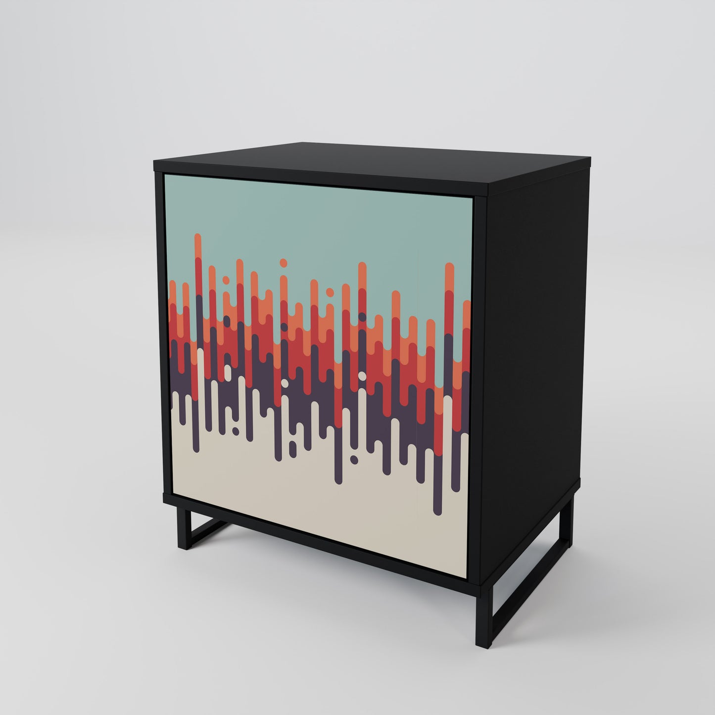 CHROMA CONTOURS 1-Door Sideboard in Black Finish