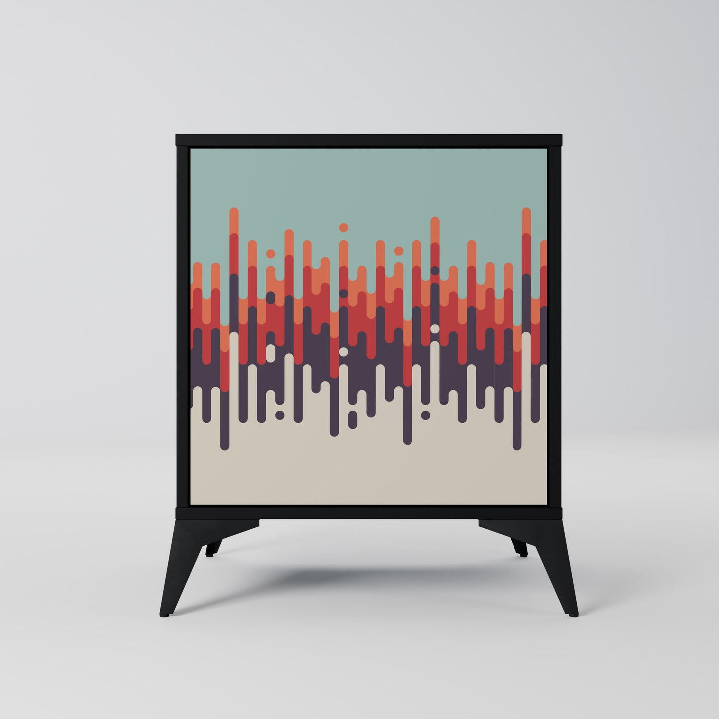 CHROMA CONTOURS 1-Door Sideboard in Black Finish