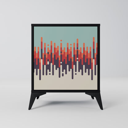 CHROMA CONTOURS 1-Door Sideboard in Black Finish