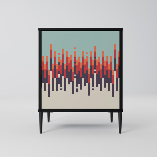 Credenza CHROMA CONTOURS a 1 anta con finitura nera