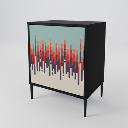 CHROMA CONTOURS 1-Door Sideboard in Black Finish