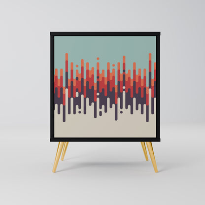 CHROMA CONTOURS 1-Door Sideboard in Black Finish