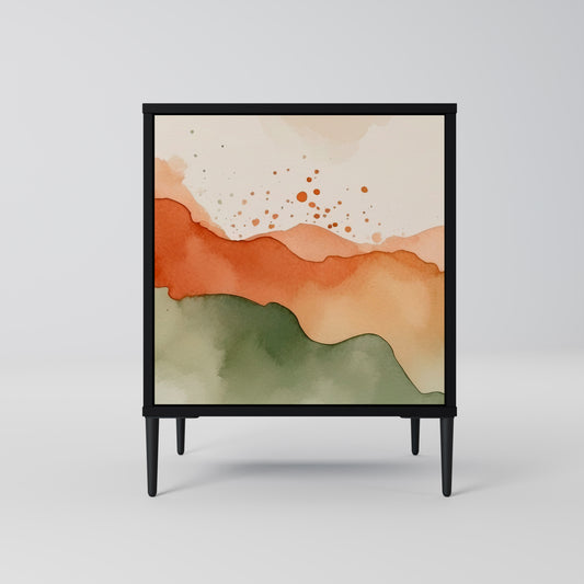 Credenza a 1 anta WATERCOLOUR PEAKS con finitura nera
