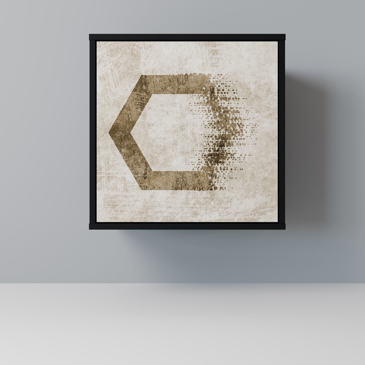 Credenza a 1 anta HEXAGONAL SHAPES in finitura nera