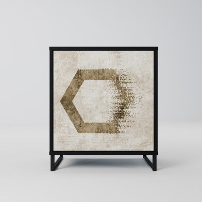 Credenza a 1 anta HEXAGONAL SHAPES in finitura nera