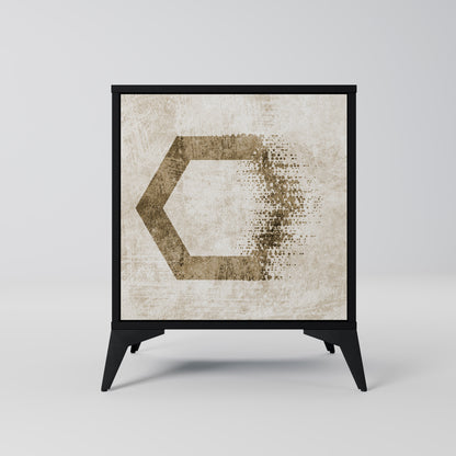 Credenza a 1 anta HEXAGONAL SHAPES in finitura nera