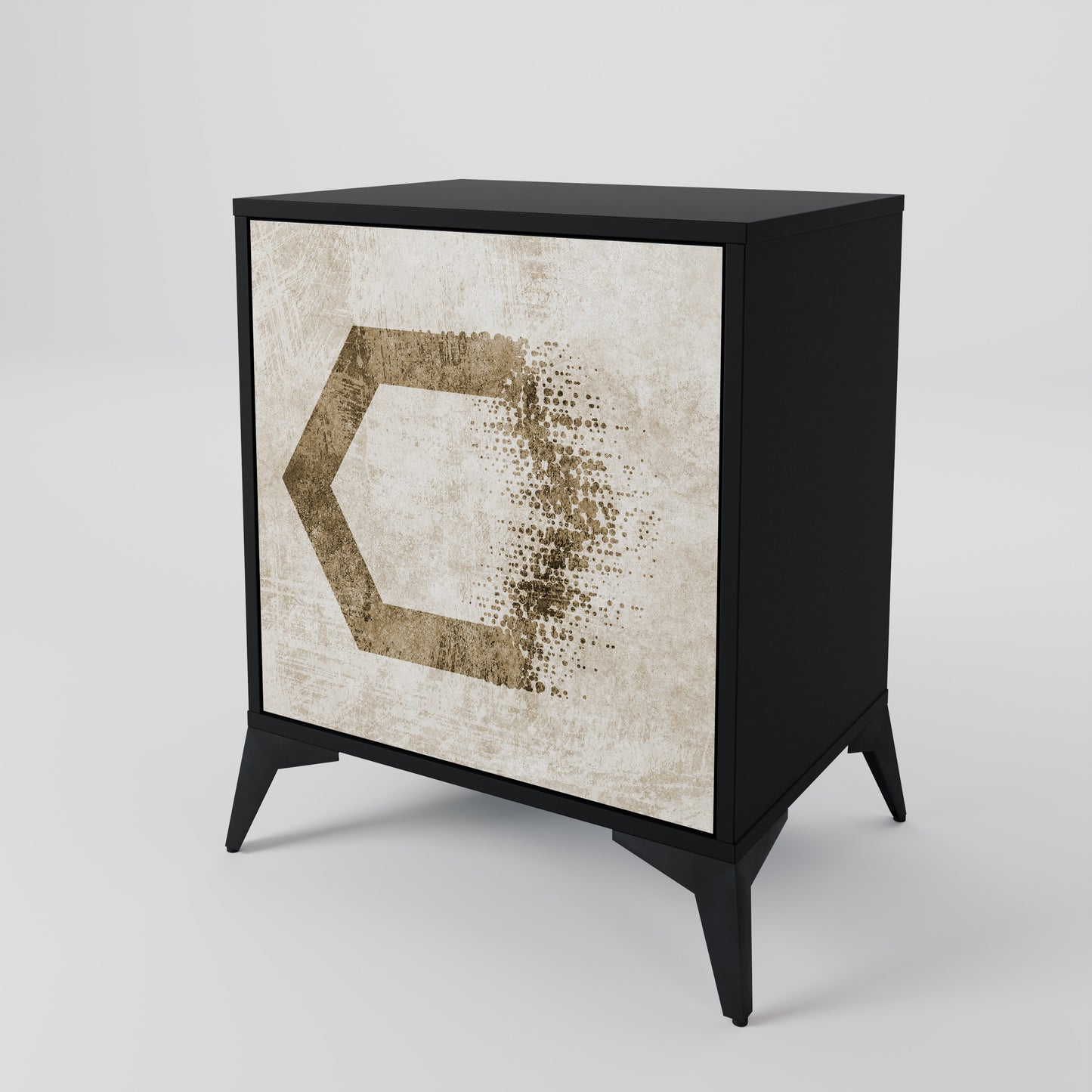 Credenza a 1 anta HEXAGONAL SHAPES in finitura nera