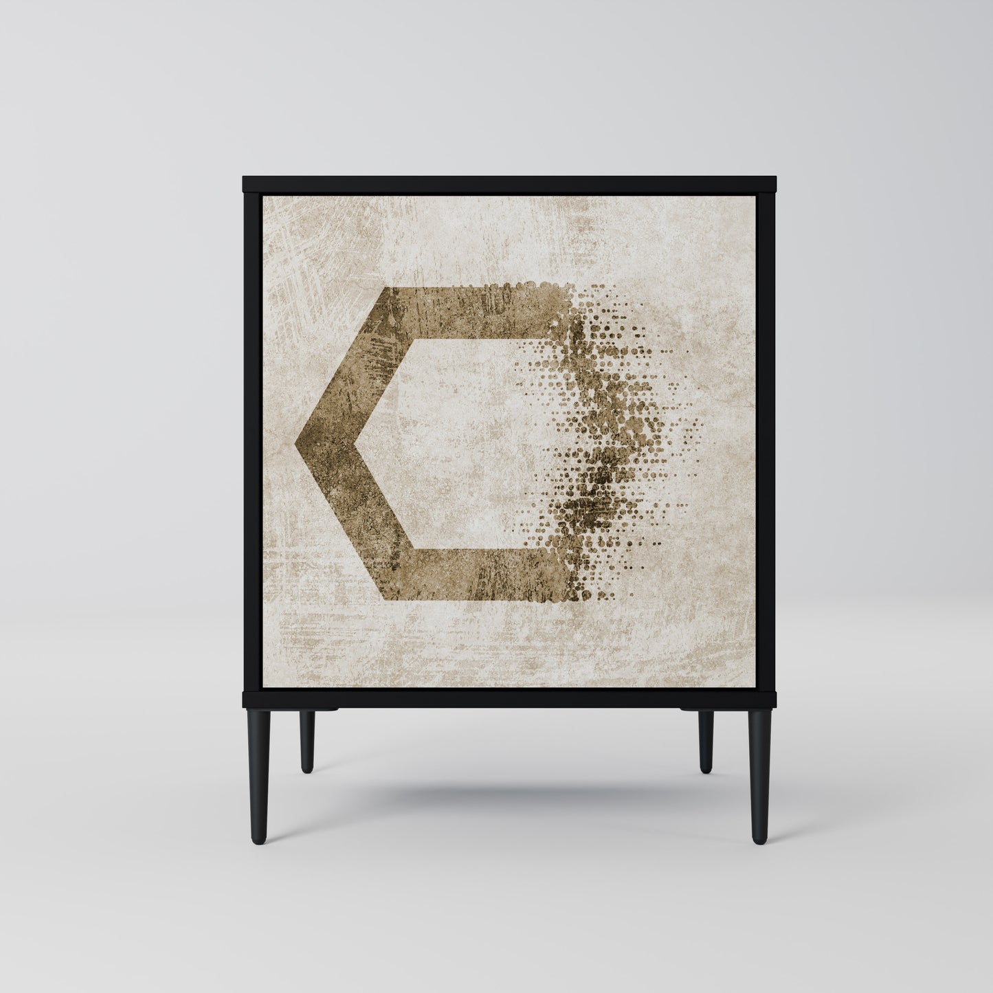 Credenza a 1 anta HEXAGONAL SHAPES in finitura nera