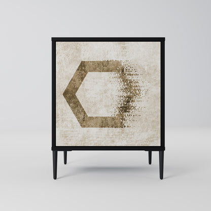 Credenza a 1 anta HEXAGONAL SHAPES in finitura nera