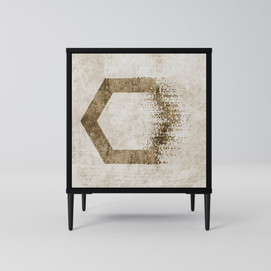 Credenza a 1 anta HEXAGONAL SHAPES in finitura nera