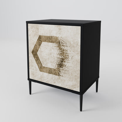 Credenza a 1 anta HEXAGONAL SHAPES in finitura nera