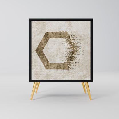 Credenza a 1 anta HEXAGONAL SHAPES in finitura nera