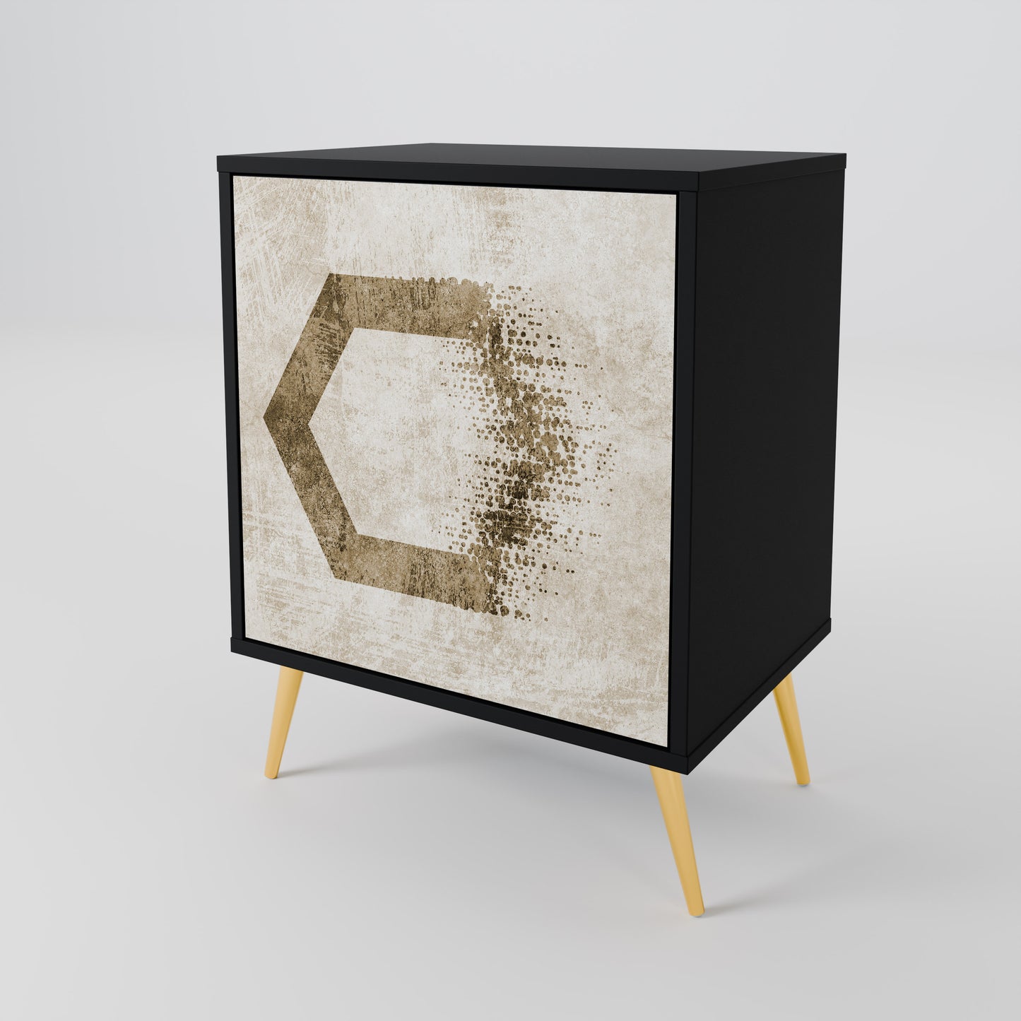 Credenza a 1 anta HEXAGONAL SHAPES in finitura nera